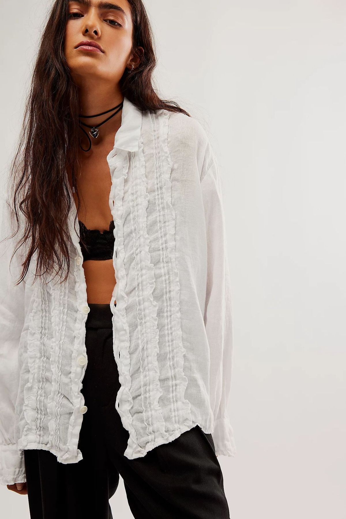 2025 Autumn Winter Cotton Lace Trim Shirt Linen Long Sleeve Blouse Hot Sale Women_ecoleips.com