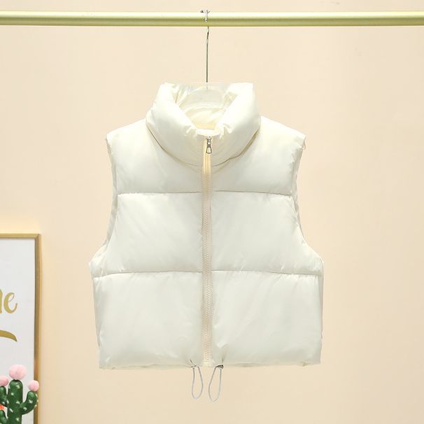 Women's Sleeveless Quilted Vest - Short Padded Jacket For Autumn & Winter, Lightweight Warm Layering, Casual & Office Wear_ecoleips.com