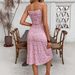 Women's Clothing Summer Sexy Suspenders Floral Bottom Slit Dress_ecoleips.com