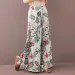 Floral Print Wide Leg Women Pants Spring Drawstring Bohemia Trousers Lady Casual Loose Elastic Waist Pantalonsw Plus Size_ecoleips.com