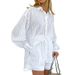 Temperament Shirt Jacquard Autumn Women's Striped Puff Sleeve Shorts Commuter Design Casual Suit_ecoleips.com