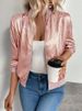 K New Pure Color Splicing Thin Fashion Coat Slim And Slim Casual Jacket Top_ecoleips.com