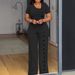 Women's Clothing Jumpsuit Irregular Neckline Waist Wide Leg Button Down Romper For Women For Formal & Casual For Women_ecoleips.com