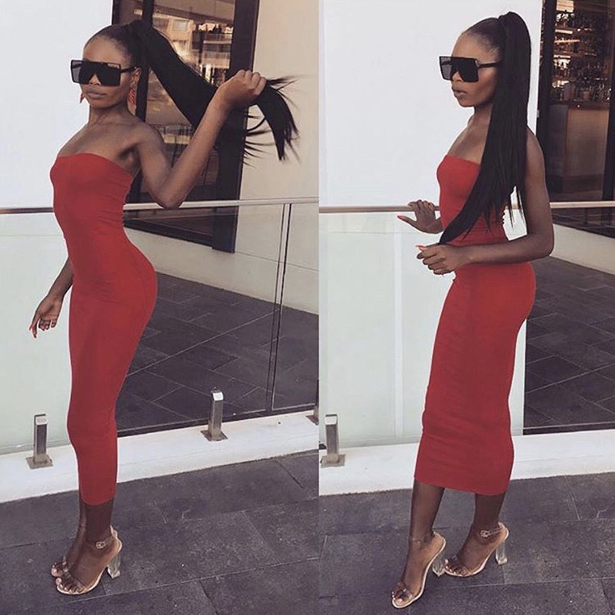 Women's Clothing Top Solid Color Long Skirt Basic Slim Sexy Casual Skirt Slim Dress Skirt_ecoleips.com