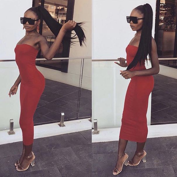 Women's Clothing Top Solid Color Long Skirt Basic Slim Sexy Casual Skirt Slim Dress Skirt_ecoleips.com