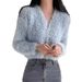 Women's V-Neck Short Cardigan Sweater Lightweight Long Sleeve Open Front Casual Knitwear For Spring & Fall_ecoleips.com