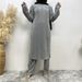 New Style Arabic Simple Solid Color Pleated Muslim Women's Two-Piece Set 6331_ecoleips.com