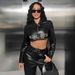 Edgy Biker Jacket – Faux Leather Cropped Top With Zip Detail & Notched Collar_ecoleips.com