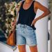Independent Station 2022 Autumn Winter European And American Women's Fashion Casual Ripped Washed Denim Shorts_ecoleips.com