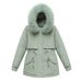 Women's Winter Parka Coat With Faux Fur Hood, Thickened Down Alternative Jacket, Oversized Casual Long Coat For Cold Weather_ecoleips.com