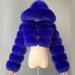 Women's Clothing Fur Coat Women Colorful Short Coat Hooded Warm Top Large Size_ecoleips.com