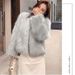 Luxury Faux Fur Coat Women's Winter Long Coat Fashionable Faux Fox Fur Jacket With 3D Pattern, Elegant V-Neck, Plus Size Options_ecoleips.com