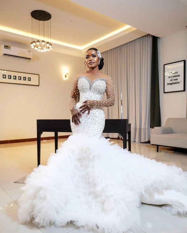Women's Clothing Strapless Off-The-Shoulder Wedding Dress European American Style Light Luxury High End Bridal Gown New Spring Collection_ecoleips.com
