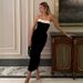 2026 Spring/Summer New Cross-Border European American Women's Fashion Elegant Black And White Patchwork Sexy Slim-Fit_ecoleips.com
