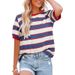 2026 New European And American Women's Striped Fashion Casual Loose Round Neck T Shirt_ecoleips.com