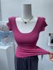 Women's Slimming Short Sleeve T-Shirt round Neck Pure Cotton Summer Style Super Flattering Busty Top the Color Is Absolutely Gorgeous Thin_ecoleips.com