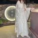 LY02 Cross-border Middle East Dubai Island Silk Rhinestone Beaded Long Robe Two-piece Set With Cardigan And Shawl Abaya_ecoleips.com
