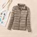 Winter Siyu Plus Size Jacket For Women, New Short Style, Lightweight, Stand Collar, Thickened, Warm, Slim Fit, White_ecoleips.com