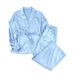 Simulated Silk Loose Long Sleeve Nightgown Pants Pajama Set European And American Autumn New Women's Homewear_ecoleips.com