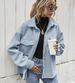 Women's Clothing Solid Color Single Breasted Wool Coat Casual Lapel Loose Top Fashion Spring Autumn Jacket_ecoleips.com