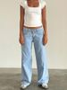 Women's Clothing Vintage Low-Rise Straight Leg Jeans For Women – Washed Denim, Classic Fit (XS-XL, Multiple Colors)_ecoleips.com
