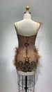 Gorgeous Sequin Embroidered Feather Strap Dress Goddess Birthday Party Stage Performance Evening Gown_ecoleips.com