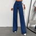 Vintage High-Waisted Straight Leg Jeans For Women – Classic Blue Denim Pants (XS-XXL, No Belt Needed)_ecoleips.com
