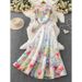 Romantic Floral Print Blouse With Lantern Sleeves & High-Waist Skirt Set – Elegant Casual Outfit For Women_ecoleips.com