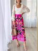 K New European And American Street Tropical Plant Printed Retro Half Length Skirt For Women_ecoleips.com