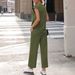 Women's Casual V-Neck Button-Down Short Sleeve Top With Wide-Leg Cropped Pants Set - Comfortable Loungewear & Office Wear Outfit_ecoleips.com