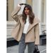 Khaki Woolen Coat Women's Autumn Thickened Double-Breasted Woolen Coat High-End Women's Clothing_ecoleips.com