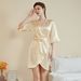 Aria Basics Summer New Poetry Pajamas For Women, Light Lotus Leaf Sleeve Cool Short Robe Bathrobe Loungewear_ecoleips.com