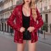 New European And American Style Cardigan Loose Long Sleeve Casual Sequin Blazer For Women_ecoleips.com
