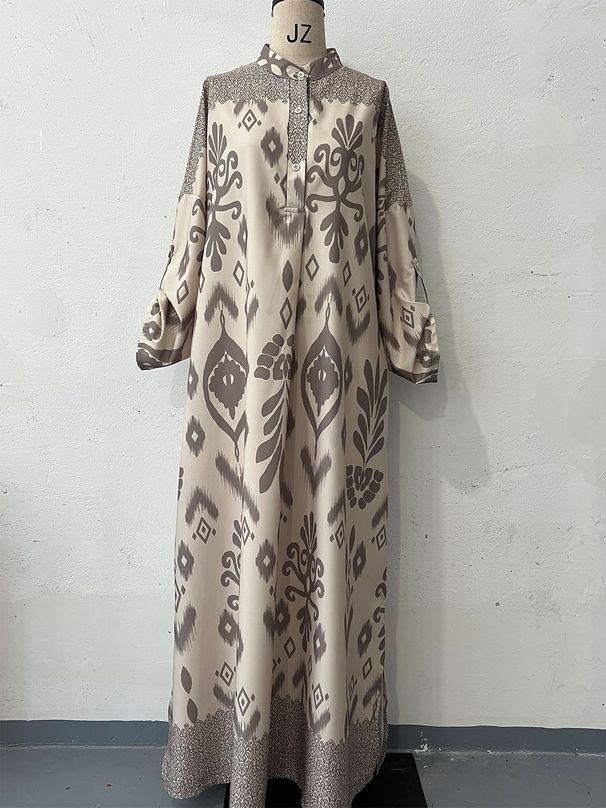 Women's French Hepburn Style Fashion Long Skirt Jacquard Autumn European American New Clothing_ecoleips.com