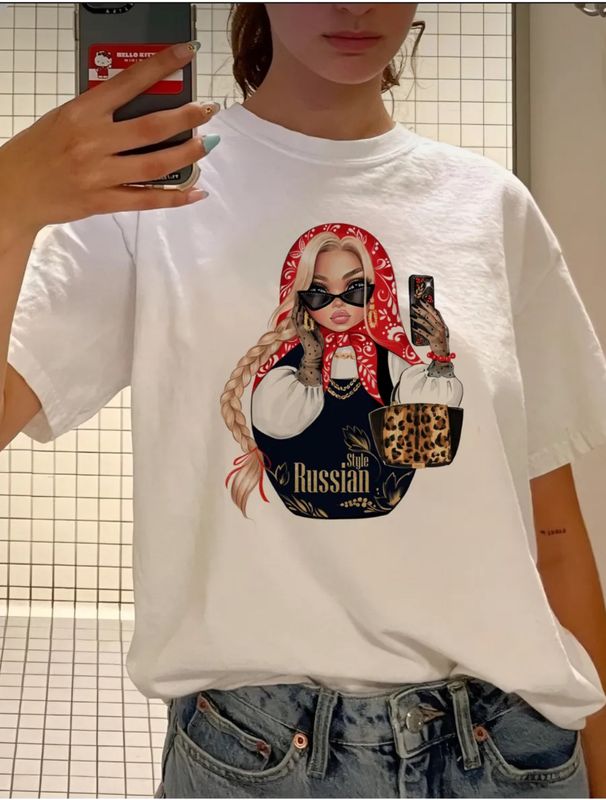 100% Cotton Short Sleeve Loose Fit Versatile Cute Style Ins Trend Brand Fun Cartoon Print Unique Personality T-Shirt_ecoleips.com