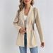 Women's Clothing Elegant Women's Blazer Jacket – Slim Fit Wool-Like Office Coat (S-XXXL, Beige/Pink/Brown)_ecoleips.com