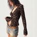 Women's Clothing Leopard Print V Neck Cardigan Slim Fit Button Design Fashionable Hot Girl Outfit Women's Top_ecoleips.com