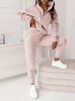 Women's Clothing Fashion Solid Color Commuter Casual Stand Collar Sweater Trousers Set Two Piece Set_ecoleips.com