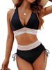 Women's Two-Piece Bikini Swimsuit European American Style Multi Color Tight Fit Swimwear_ecoleips.com