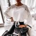 Women's Clothing Long Sleeve Lace Shirt Round Neck Solid Color Commuter Top Spring Autumn New_ecoleips.com