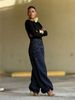 Women's Double Waistband Studded Patchwork Jeans England Style Fashion Denim Regular Fit For Spring/Autumn Summer_ecoleips.com