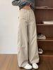 American Khaki Straight Casual Work For Women In Summer, Short And Wide Leg Pants, High Waist Slimming Suit Pants_ecoleips.com