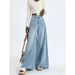 European American Sizes - Best-selling Cross-border Item: Washed Blue Wide-leg Pants, Loose And Stylish Women's Jeans_ecoleips.com