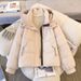 Women's Short Puffer Jacket Winter Korean Loose Fit Hooded Coat Thickened Warm Streetwear Fashion Outerwear_ecoleips.com