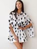 Women's clothing Trade Casual Love Print Elegant Lapel Slit Long Sleeve Suit Pants_ecoleips.com