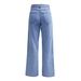 High Waist Women's Light Blue Jeans Loose Wide Leg Straight Pants Large Size Casual Cotton Denim For Girls_ecoleips.com
