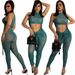 Women's Clothing Sexy Mesh Two-Piece Pant Sets – Hollow Out See-Through Pleated Summer Outfit"_ecoleips.com