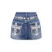 Women's Denim Mini Skirt With Cross Embroidery, High Waisted, Bodycon Mini Skirt, Sexy Denim Skirt, Factory Direct Wholesale._ecoleips.com