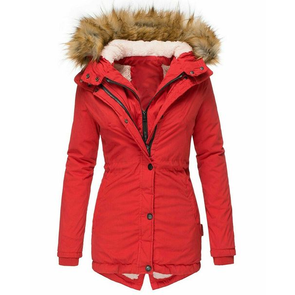 Women's Winter Hooded Zip-Up Coat With Faux Fur Trim – Slim Fit Long Sleeve Jacket In 4 Colors (S-XXXL) – Elegant & Warm Outerwear_ecoleips.com