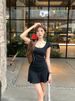 New Women Slim Temperament Purple Black Mini Dress Sexy Summer Knit Waist Skirt Spice Girls Dresses Bodycon Dress High Quality_ecoleips.com